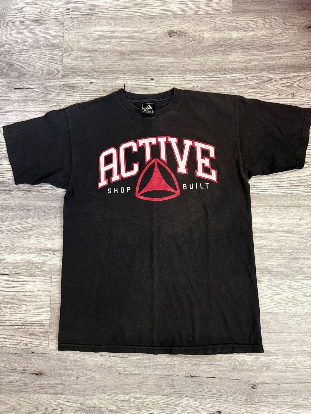 Active Ride Shop Black Tee with Red Active Logo